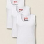 Moon Sleeveless Vest – White